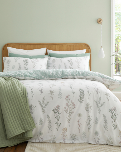 Bianca Wild Flowers Duvet Cover Set Green - Bianca - Size: KING - image 1
