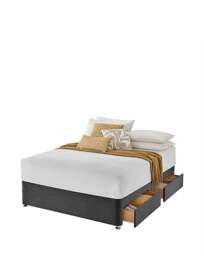 Silentnight Velvet 4 Drawer Divan Base Charcoal - Silentnight - Size: DOUBLE - thumbnail 3