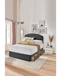 Silentnight Velvet 4 Drawer Divan Base Charcoal - Silentnight - Size: DOUBLE - thumbnail 4