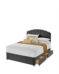 Silentnight Velvet 4 Drawer Divan Base Charcoal - Silentnight - Size: DOUBLE - thumbnail 2