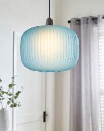 Nora Matt Blue Glass 20cm Pendant Shade Blue - JD Williams - thumbnail 1