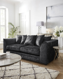 Chicago Crushed Velvet 3 Seater Sofa Black - thumbnail 1