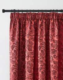 Buckingham Pencil Pleat Lined Curtains Wine - Sundour - Size: 229X213 - thumbnail 3