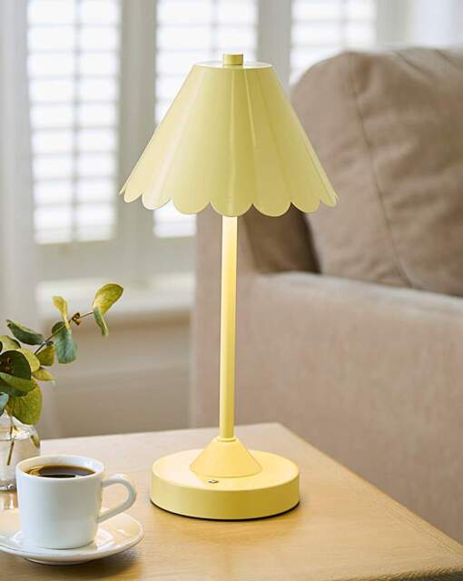 Josie Scallop Edge Rechargable Lamp Yellow - JD Williams - image 1