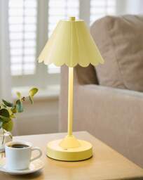 Josie Scallop Edge Rechargable Lamp Yellow - JD Williams - thumbnail 1