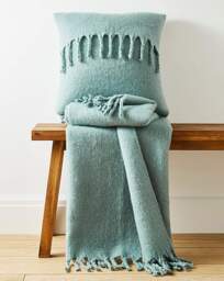 Faux Mohair Fringed Throw - Green Green - JD Williams - Size: 120X150 - thumbnail 4