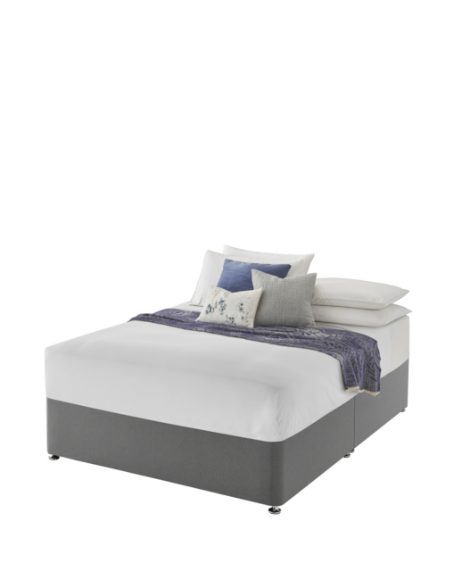 Silentnight Fabric Divan Base Only Grey - Silentnight - Size: DOUBLE - image 1