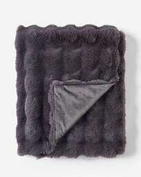 Bubble Faux Fur Throw - Charcoal Charcoal - JD Williams - Size: 120X150 - thumbnail 3