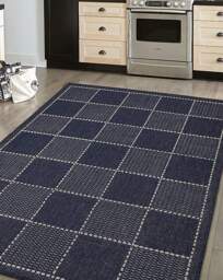 Checked Gel Flatweave Rug Navy - Homemaker - Size: 160X225 - thumbnail 4