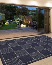 Checked Gel Flatweave Rug Navy - Homemaker - Size: 160X225 - thumbnail 2