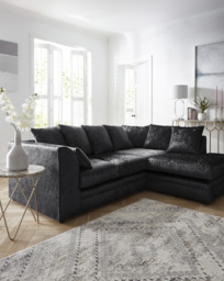 Chicago Right Hand Corner Chaise Sofa Black - thumbnail 1