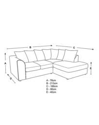 Chicago Right Hand Corner Chaise Sofa Black - thumbnail 2