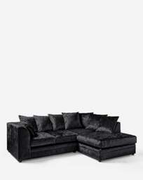 Chicago Right Hand Corner Chaise Sofa Black - thumbnail 4