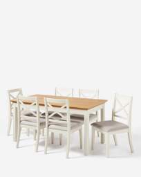 Julipa Table with 6 Ashford Chairs Cream/Natural - Julipa - thumbnail 5