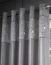 Catherine Lansfield Glitzy Curtains Grey - Catherine Lansfield - Size: 168 x 229cm - thumbnail 2