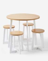 Keswick Compact Dining Set White/Oak-Effect - JD Williams - thumbnail 2