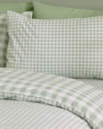 CL Bamford Gingham Check Duvet Set GRN Green - Catherine Lansfield - Size: DOUBLE - thumbnail 2