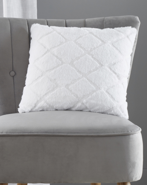 Cosy Diamond Cushion White - Catherine Lansfield - Size: 43X43 - image 1