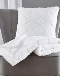 Cosy Diamond Cushion White - Catherine Lansfield - Size: 43X43 - thumbnail 4