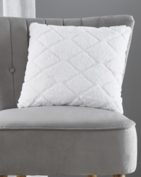 Cosy Diamond Cushion White - Catherine Lansfield - Size: 43X43