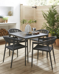 Sicily Premium Sintered Stone Dining Set Charcoal - JD Williams - thumbnail 1