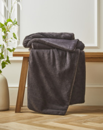 Soft Faux Fur Throw Charcoal - At Home Collection - Size: 120X150 - thumbnail 1