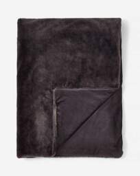 Soft Faux Fur Throw Charcoal - At Home Collection - Size: 120X150 - thumbnail 4