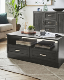 Kingston Storage Coffee Table Grey/Oak Effect - JD Williams