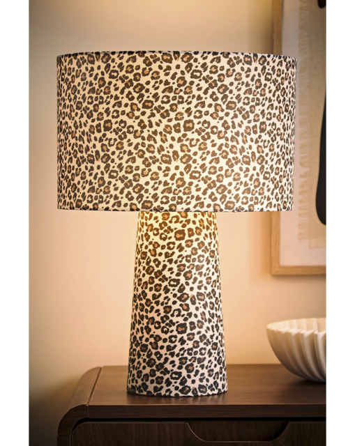 Bertie Leopard Print Table Lamp Leopard - ValueLights - image 1