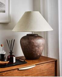 Large Brown Ceramic Table Lamp Brown - Searchlight - thumbnail 3