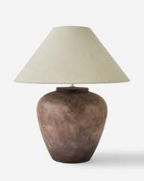 Large Brown Ceramic Table Lamp Brown - Searchlight - thumbnail 2
