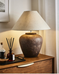 Large Brown Ceramic Table Lamp Brown - Searchlight