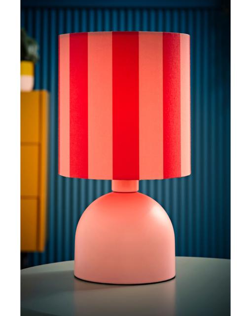 Miley Pink Stripe Table Lamp Pink - ValueLights - image 1