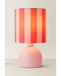 Miley Pink Stripe Table Lamp Pink - ValueLights - thumbnail 2