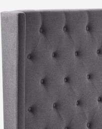 Allegra Winged Fabric Bedframe Charcoal - At Home Collection - Size: DOUBLE - thumbnail 3