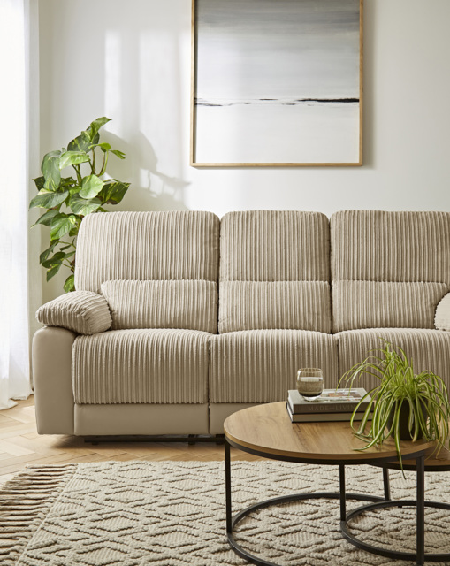 Harlow 3 Seater Recliner Sofa Cream - JD Williams - image 1