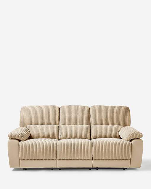 Harlow 3 Seater Recliner Sofa Cream - JD Williams - image 1