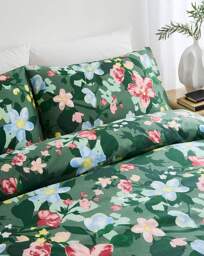 Elora Floral Duvet Cover Set Green - JD Williams - Size: SINGLE - thumbnail 3