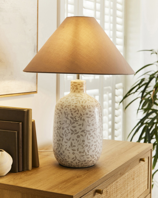 Mae Floral Ceramic Lamp Cream - Searchlight - image 1