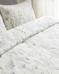 Winter Flora Duvet Set White/Grey - JD Williams - Size: DOUBLE - thumbnail 2