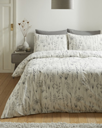 Winter Flora Duvet Set White/Grey - JD Williams - Size: DOUBLE