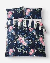 Joanna Hope Floral Stripe Duvet Set White/Navy - Joanna Hope - Size: DOUBLE - thumbnail 4