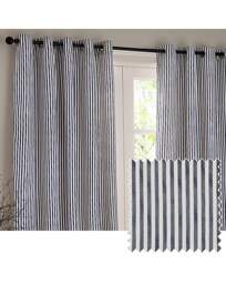 Yard Hebden Cotton Eyelet Curtains Navy - Yard - Size: 168 x 229cm - thumbnail 3