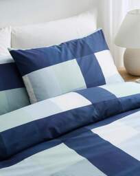 Darcy Check Cotton Blend Duvet Set Blue - Size: DOUBLE - thumbnail 3