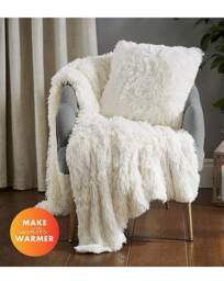Shaggy Fleece Throw Cream - Catherine Lansfield - Size: 150X200 - thumbnail 4