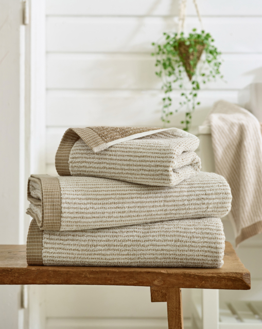 Weave Striped Cotton Towel Natural - Size: Bath Towel - image 1