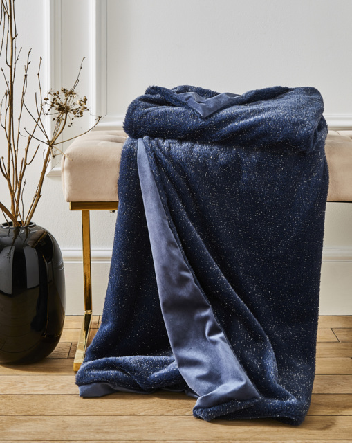Sparkle Fleece Throw Blue - Joanna Hope - Size: 130X160 - image 1