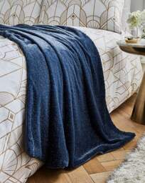 Sparkle Fleece Throw Blue - Joanna Hope - Size: 130X160 - thumbnail 5