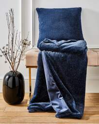 Sparkle Fleece Throw Blue - Joanna Hope - Size: 130X160 - thumbnail 3