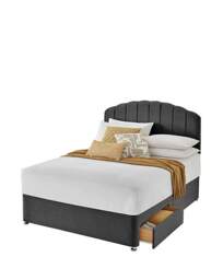 Silentnight Velvet 2 Drawer Divan Base Charcoal - Silentnight - Size: S KING - thumbnail 2